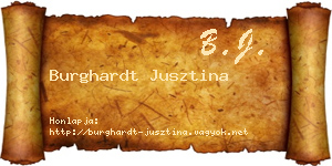 Burghardt Jusztina névjegykártya